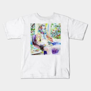 CHARLES BUKOWSKI watercolor portrait .2 Kids T-Shirt